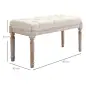 Banco Pie de Cama, Taburete Pie de Cama Tapizado en Lino Sintético con Patas de Madera y Asiento Acolchado, Estilo Vintage, Banc