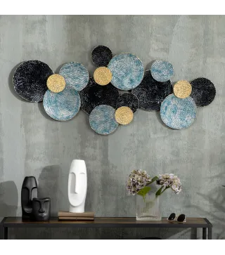 3D Arte de Pared Metálico Adornos Modernos Redondos para Colgar Decoración para Salón Dormitorio Multicolor