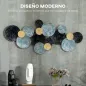 3D Arte de Pared Metálico Adornos Modernos Redondos para Colgar Decoración para Salón Dormitorio Multicolor