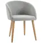 Silla de Comedor Tapizada en Lino Sintético Transpirable con Asiento Acolchado y Patas de Madera Silla de Ocio Moderna para Saló Silla de Comedor Tapizada en Lino Sintético Transpirable con Asiento Acolchado y Patas de Madera Silla de Ocio Moderna para Saló
