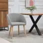 Silla de Comedor Tapizada en Lino Sintético Transpirable con Asiento Acolchado y Patas de Madera Silla de Ocio Moderna para Saló Silla de Comedor Tapizada en Lino Sintético Transpirable con Asiento Acolchado y Patas de Madera Silla de Ocio Moderna para Saló