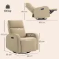 Sillón Relax Reclinable Eléctrico Giratorio y Balancín con Doble Motor Reposacabezas Ajustable Puertos USB Reposapiés Sillón Relax Reclinable Eléctrico Giratorio y Balancín con Doble Motor Reposacabezas Ajustable Puertos USB Reposapiés