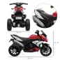Moto Eléctrica Infantil con 3 Ruedas Trimoto para Niños de +3 Años con Batería 6V Recargable Funciones de Música Bocina Faros 86