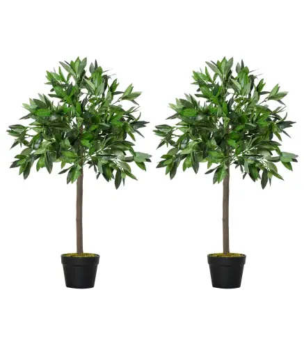 Juego 2 Árboles de Laurel Artificiales