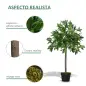 2 Plantas Artificiales de 90 cm de Altura Árboles de Laurel Decorativos con Maceta para Hogar Salón Uso en Interiores Verde