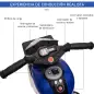 Moto Eléctrica Infantil con Luces Bocina Música Neumáticos Anchos Moto para Niños con Velocidad 3 km/h Azul