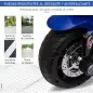 Moto Eléctrica Infantil con Luces Bocina Música Neumáticos Anchos Moto para Niños con Velocidad 3 km/h Azul