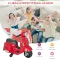 Moto Eléctrica Vespa para Niños de 18-36 Meses Moto de Batería 6V con Faro Bocina y 4 Ruedas Motocicleta Infantil con Licencia 6
