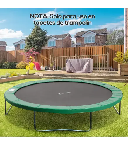 Cubierta de Protección Acolchada para Cama Elástica Borde de Seguridad para Trampolines con Diámetro Ø366 cm Verde