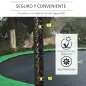 Red de Seguridad de Reemplazo para Trampolín Ø305 cm con Puerta con Cremallera para 6 Postes Rectos Ø305x180 cm Negro