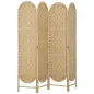 Biombo Separador de Ambientes 4 Paneles 160x170 cm con Parte Superior Arqueada Tejido a Mano Divisor Plegable Natural Biombo Separador de Ambientes 4 Paneles 160x170 cm con Parte Superior Arqueada Tejido a Mano Divisor Plegable Natural