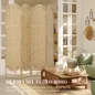 Biombo Separador de Ambientes 4 Paneles 160x170 cm con Parte Superior Arqueada Tejido a Mano Divisor Plegable Natural Biombo Separador de Ambientes 4 Paneles 160x170 cm con Parte Superior Arqueada Tejido a Mano Divisor Plegable Natural