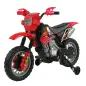 Moto Electrica Infantil Bateria 6V Recargable Niños 3+ Años Cargador y Ruedas Apoyo 102x53x66 cm Color Rojo