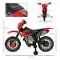 Moto Electrica Infantil Bateria 6V Recargable Niños 3+ Años Cargador y Ruedas Apoyo 102x53x66 cm Color Rojo