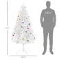 Árbol de Navidad Artificial 180 cm con 930 Ramas de Plástico 48 Decoraciones Incluidas Ø105x180 Blanco