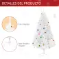 Árbol de Navidad Artificial 180 cm con 930 Ramas de Plástico 48 Decoraciones Incluidas Ø105x180 Blanco
