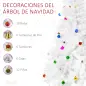 Árbol de Navidad Artificial 180 cm con 930 Ramas de Plástico 48 Decoraciones Incluidas Ø105x180 Blanco