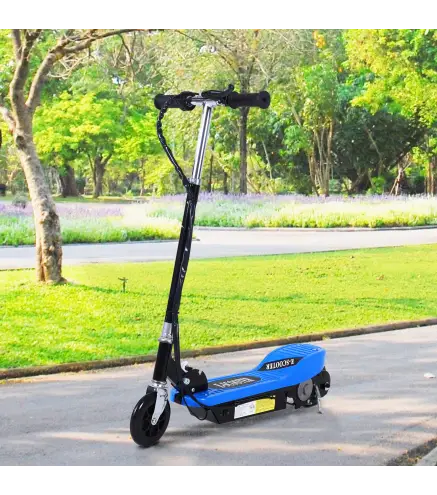 Patinete Eléctrico Plegable para Niños y Adolescentes de +7 Años con Manillar Ajustable en Altura 78x37x87-95 cm Azul