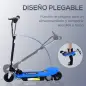 Patinete Eléctrico Plegable para Niños y Adolescentes de +7 Años con Manillar Ajustable en Altura 78x37x87-95 cm Azul