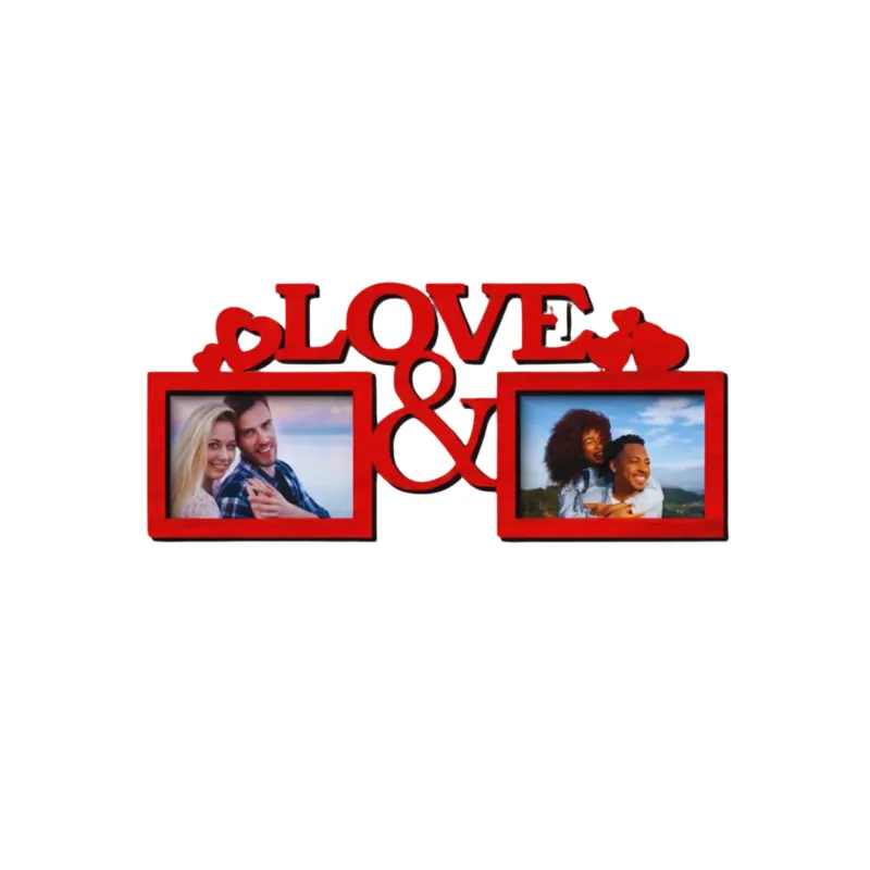 Marco De Fotos En Vibrante Color Rojo