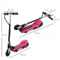 Patinete Eléctrico Plegable para Niños y Adolescentes de +7 Años con Manillar Ajustable en Altura 78x37x87-95 cm Rosa