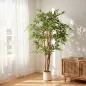 Ficus Artificial 150 cm Planta Artificial con 1116 Hojas y Maceta Planta Artificial Decorativa para Interior Verde