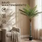 Planta Artificial Decorativa 180 cm Palmera Artificial con Maceta y Hojas para Interior Verde