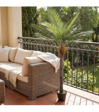 Planta Artificial Decorativa 180 cm Palmera Artificial con Maceta y Hojas para Interior Verde