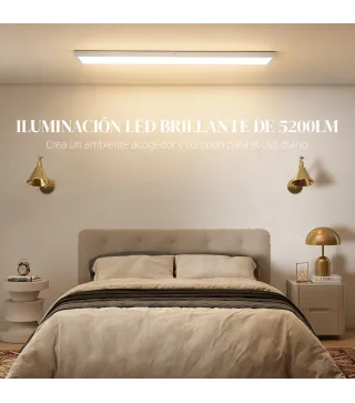 Juego de 4 Lámparas de Techo Color Regulable con Interruptor DIP y de Pared 3000K/4000K/6000K 120x30x3,7 cm Blanco