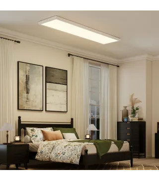 Juego de 4 Lámparas de Techo Color Regulable con Interruptor DIP y de Pared 3000K/4000K/6000K 120x30x3,7 cm Blanco