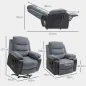 Sillón Relax Reclinable Eléctrico Levanta Personas con Mando a Distancia Puerto USB y Bolsillos Laterales Gris Oscuro