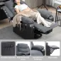 Sillón Relax Reclinable Eléctrico Levanta Personas con Mando a Distancia Puerto USB y Bolsillos Laterales Gris Oscuro