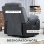 Sillón Relax Reclinable Eléctrico Levanta Personas con Mando a Distancia Puerto USB y Bolsillos Laterales Gris Oscuro