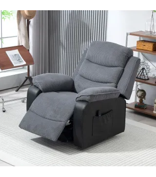 Sillón Relax Reclinable Eléctrico Levanta Personas con Mando a Distancia Puerto USB y Bolsillos Laterales Gris Oscuro