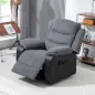 Sillón Relax Reclinable Eléctrico Levanta Personas con Mando a Distancia Puerto USB y Bolsillos Laterales Gris Oscuro