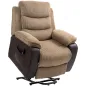 Sillón Relax Reclinable Eléctrico Levanta Personas con Mando a Distancia Puerto USB y Bolsillos Laterales Marrón