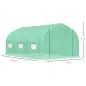 Invernadero de Túnel 450x300x205 cm Invernadero de Jardín con 6 Ventanas Cubierta de Polietileno PE 140 g/m² y Estructura de Ace