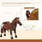 Caballo de Juguete Niños Mayores de 3 años con Silla y Sonidos Pilas Incluidas (Marron)