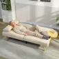 Sofá Cama de 3 Plazas con Mesa Auxiliar 3 en 1 con Respaldo Ajustable Apertura Clik-Clak 196x86x81 cm Beige