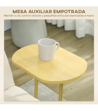 Sofá Cama de 3 Plazas con Mesa Auxiliar 3 en 1 con Respaldo Ajustable Apertura Clik-Clak 196x86x81 cm Beige