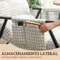 Silla Mecedora con Respaldo y Reposapiés Ajustables Mecedora Sillón Balancín Tapizado en Lino 62x100x89 cm Gris