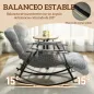 Silla Mecedora con Respaldo y Reposapiés Ajustables Mecedora Sillón Balancín Tapizado en Lino 62x100x89 cm Negro