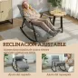 Silla Mecedora con Respaldo y Reposapiés Ajustables Mecedora Sillón Balancín Tapizado en Lino 62x100x89 cm Negro