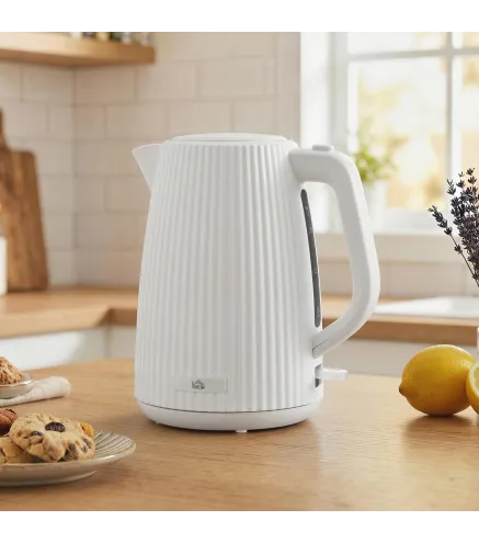 Hervidor Eléctrico 1,7L 2200W con Filtro Antical Desmontable Apagado Automático Base Giratoria 360° Crema