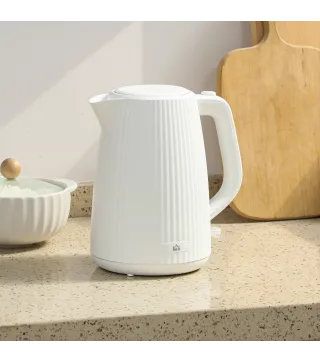 Hervidor Eléctrico 1,7L 2200W con Filtro Antical Desmontable Apagado Automático Base Giratoria 360° Crema