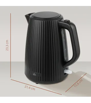 Hervidor Eléctrico 1,7L 2200W con Filtro Antical Desmontable Apagado Automático Base Giratoria 360° Negro