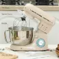 Batidora Amasadora 4,5L 1300W 6 Velocidades Bol de Acero Inoxidable Batidor Gancho Varilla Beige
