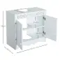 Armario de Baño tipo Mueble Bajo para Lavabo con 2 Puertas y Estantes 60x30x56cm Diseño Moderno de Madera Blanca