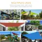 Toldo Vela Rectangular 6x4 m Vela de Sombra para Jardín Patio Terraza Poliéster Anti UV Color Arena