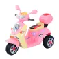 Coche Triciclo Moto Eléctrica Infantil Correpasillos a Batería Niños +3 años 6V Metal + PP 108x51x75cm Rosa